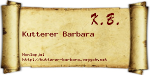 Kutterer Barbara névjegykártya